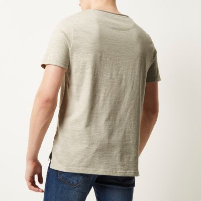 Grey marl plain short sleeve t-shirt